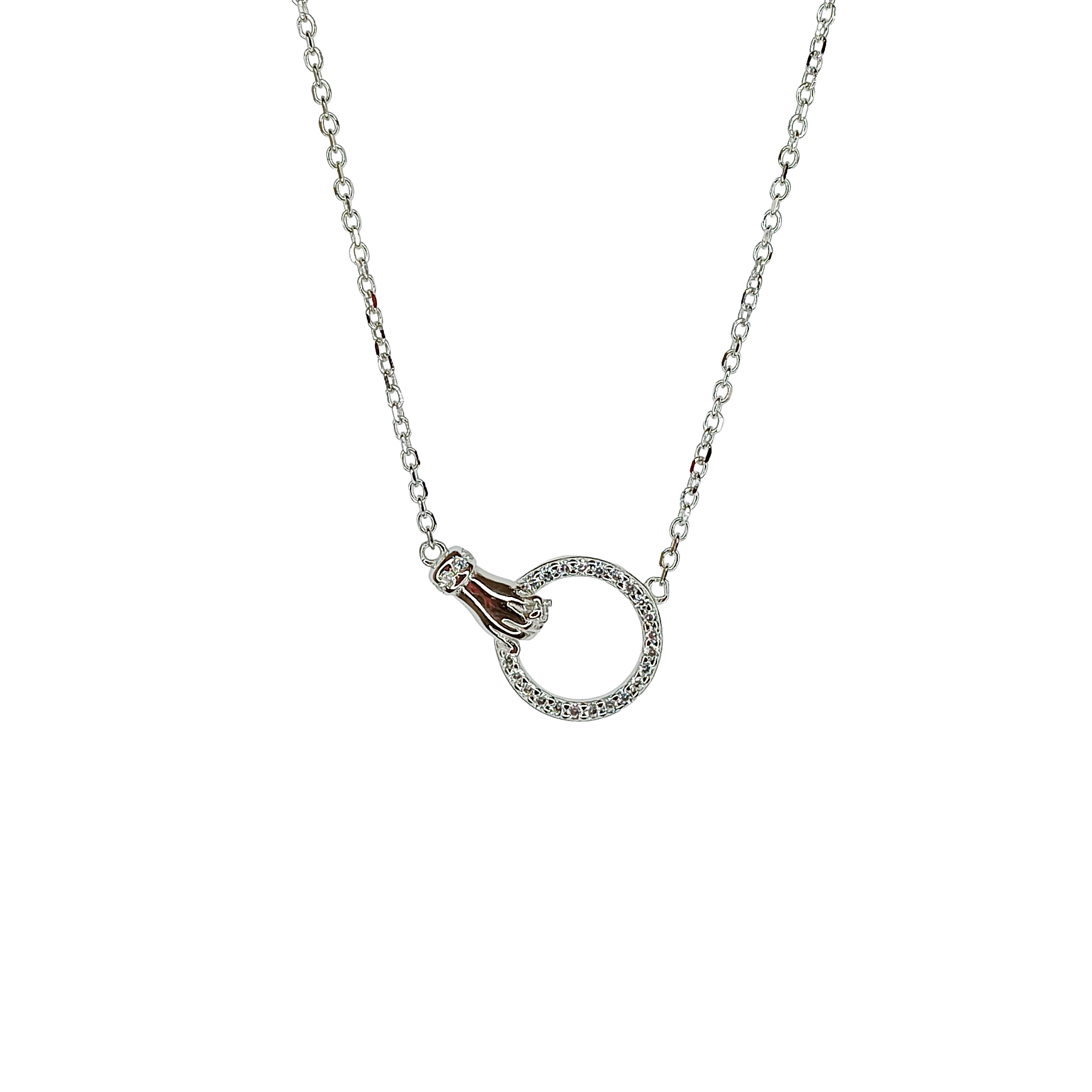 Ring With Hand  Pendant Necklace