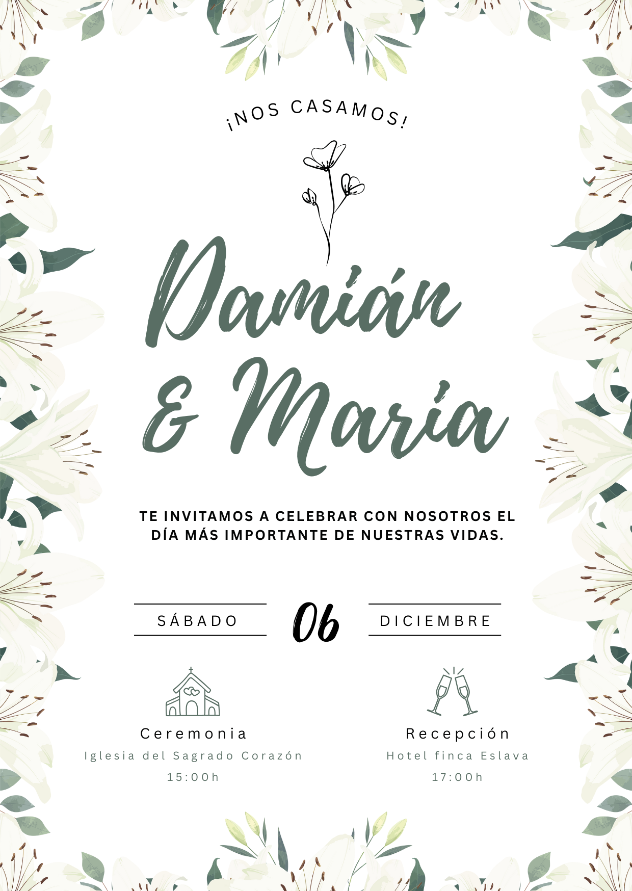 Invitación de Boda digital -  Damian & María