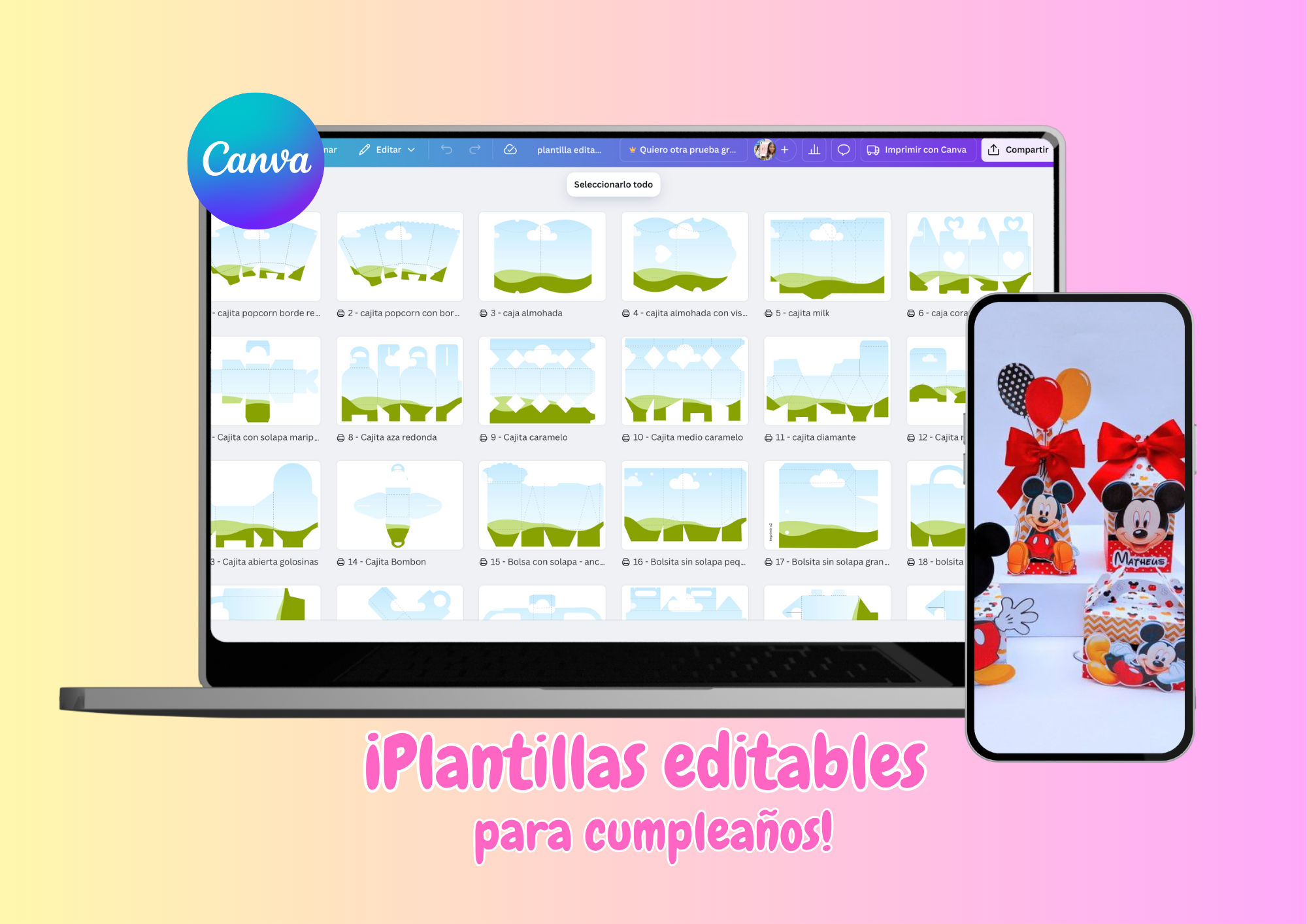 Plantillas editables en CANVA 