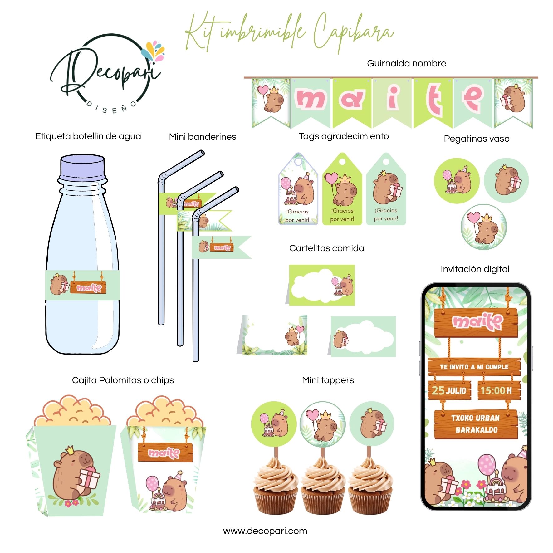 Kit Imprimible Capibara