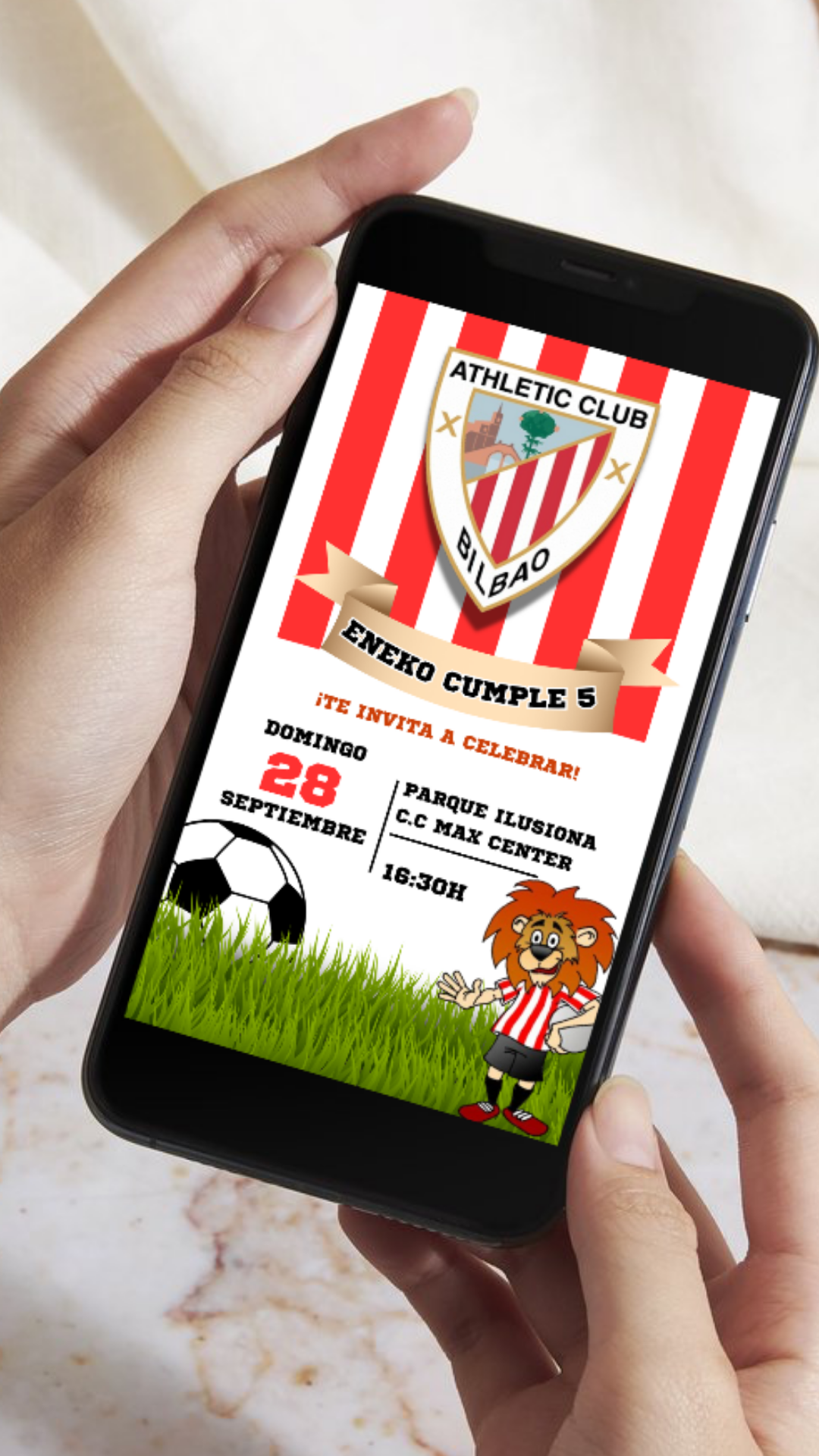 Invitación cumpleaños Athletic Club