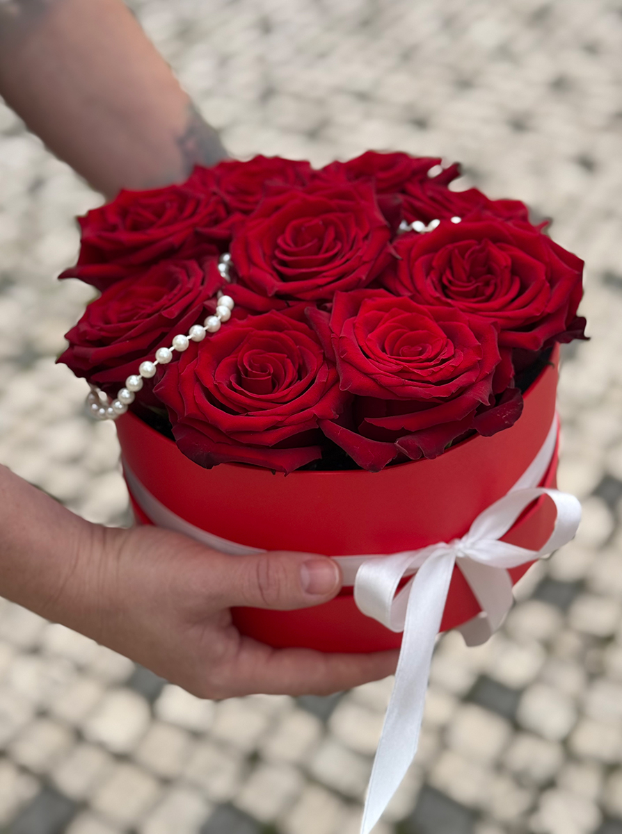 Caixa de Rosas Vermelhas