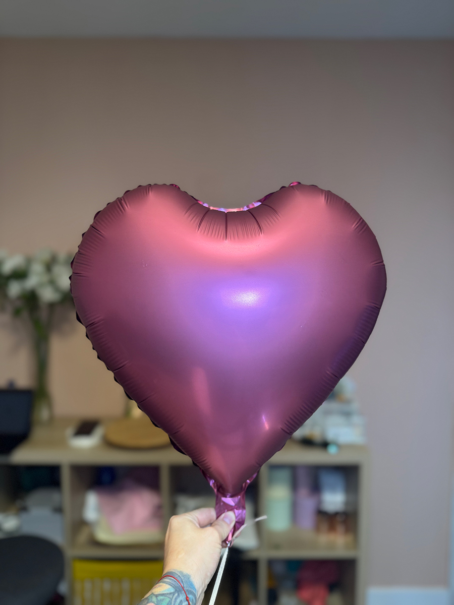 Balão de coração metálico