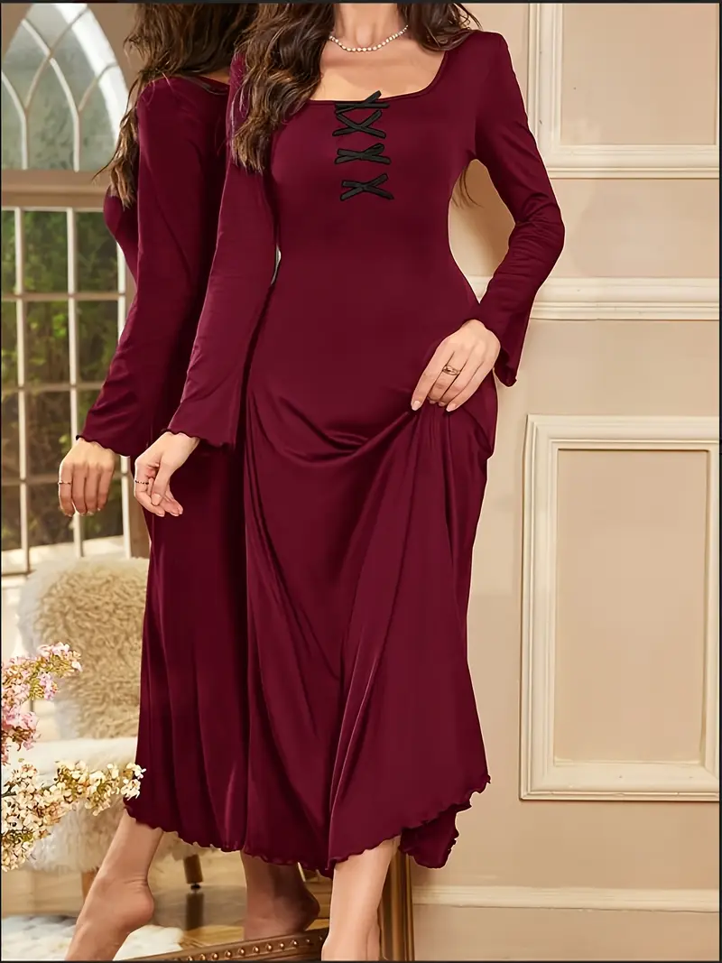 Red Color Beautiful Long Dress 001