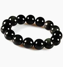 Black Obsidian Bead Bracelet