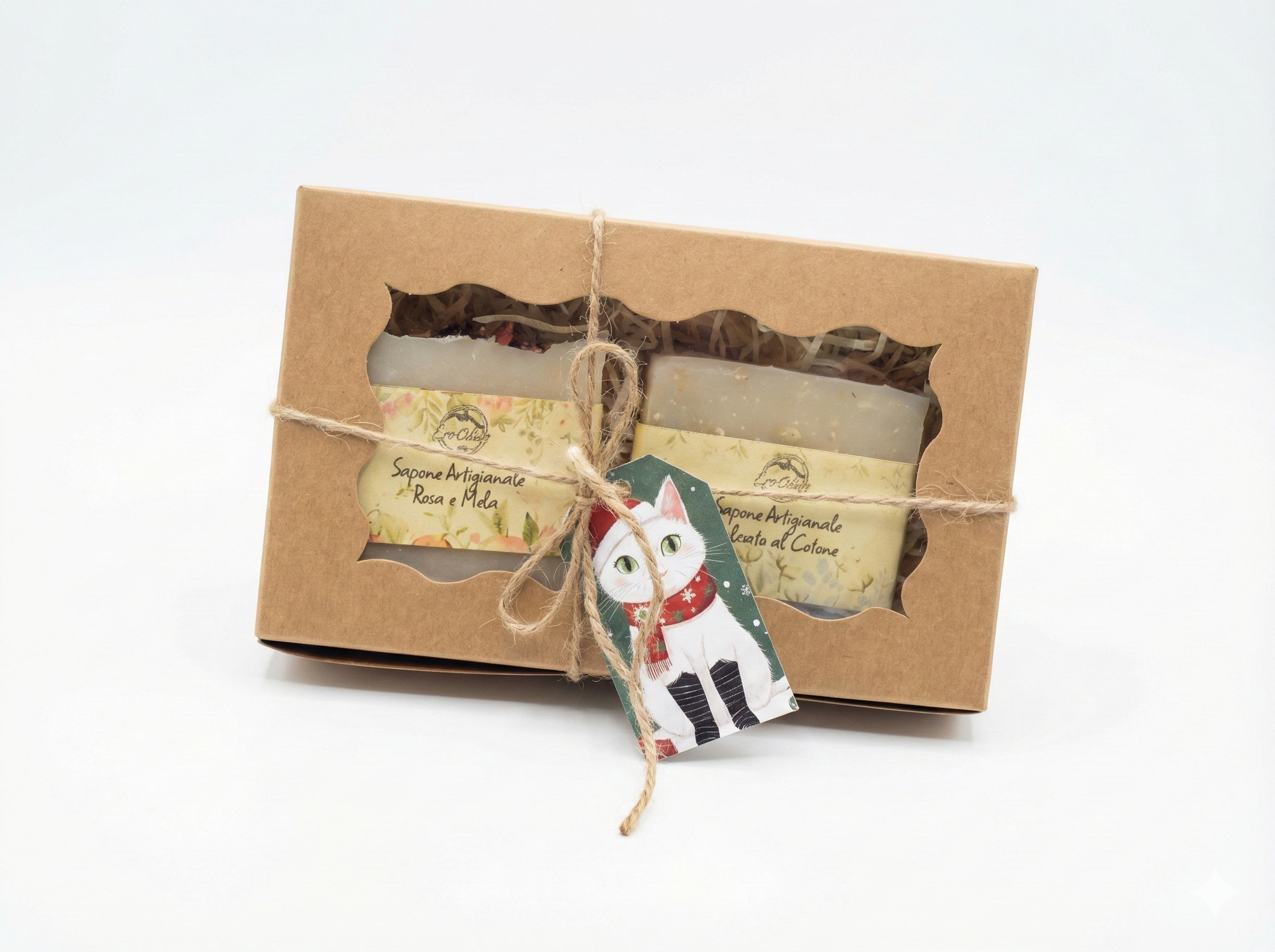 Box Natale "Detersione & Coccole" – Kit Regalo Artigianale con 2 Saponi Naturali