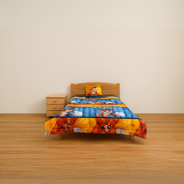 Cama Pino: 1.00 - 1.20 * 1.90 Mtr + Nochero