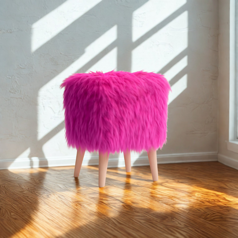 Puff: Peludo Rosa 