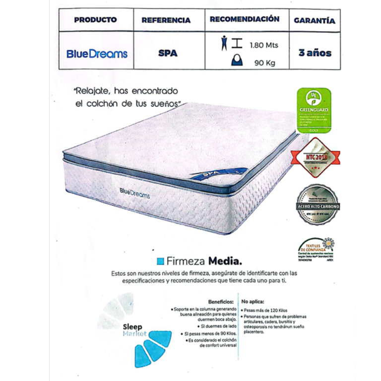 Colchón BlueDreams SPA