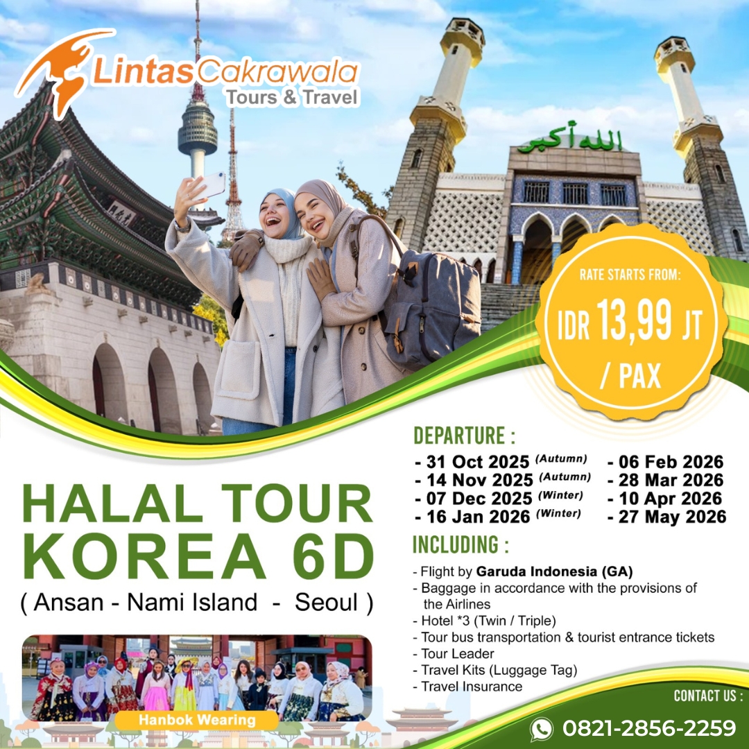 6D HALAL TOUR KOREA BY GARUDA INDONESIA DEP: NOV 2025 - MAY 2026