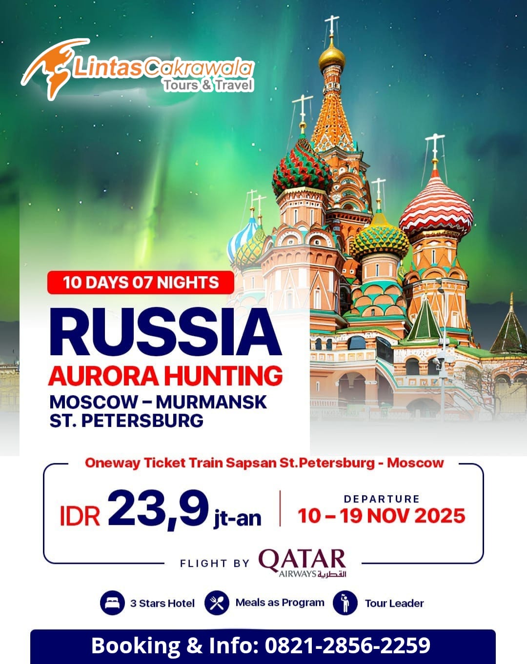 10D7N RUSSIA (AURORA HUNTING)