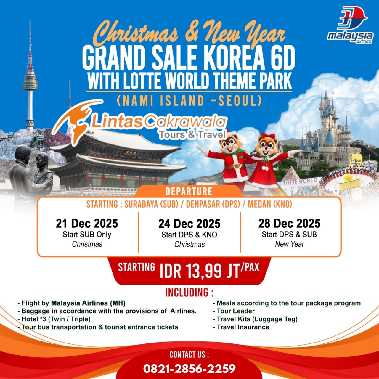 6D KOREA WITH LOTTE WORLD CHRISTMAS & NEW YEAR GRAND SALE BY MALAYSIA AIRLINES 21, 24, 28 DEC 2025