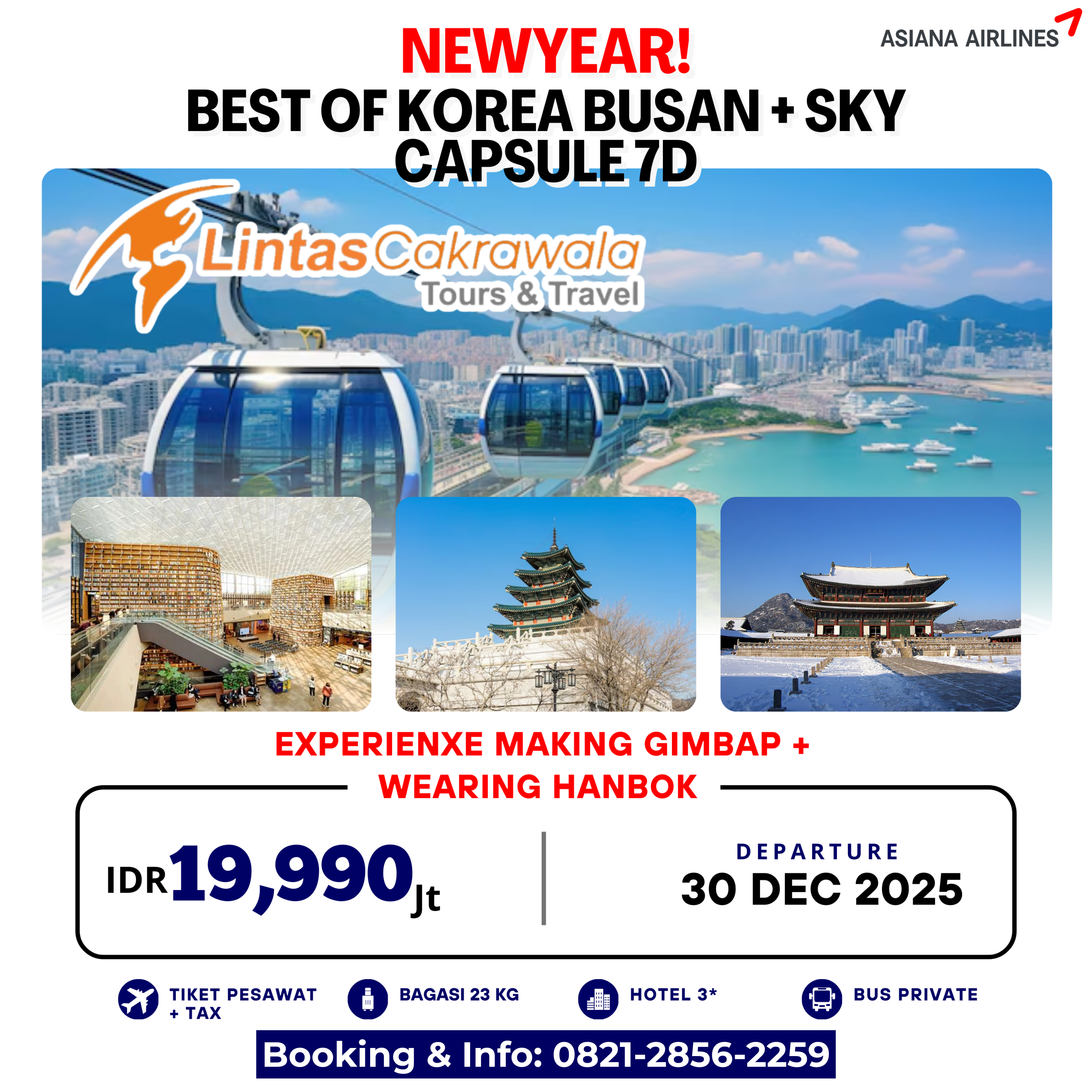 7D NEWYEAR! KOREA BUSAN + SKY CAPSULE BY ASIANA AIRLINES DEP: 30 DEC 2025