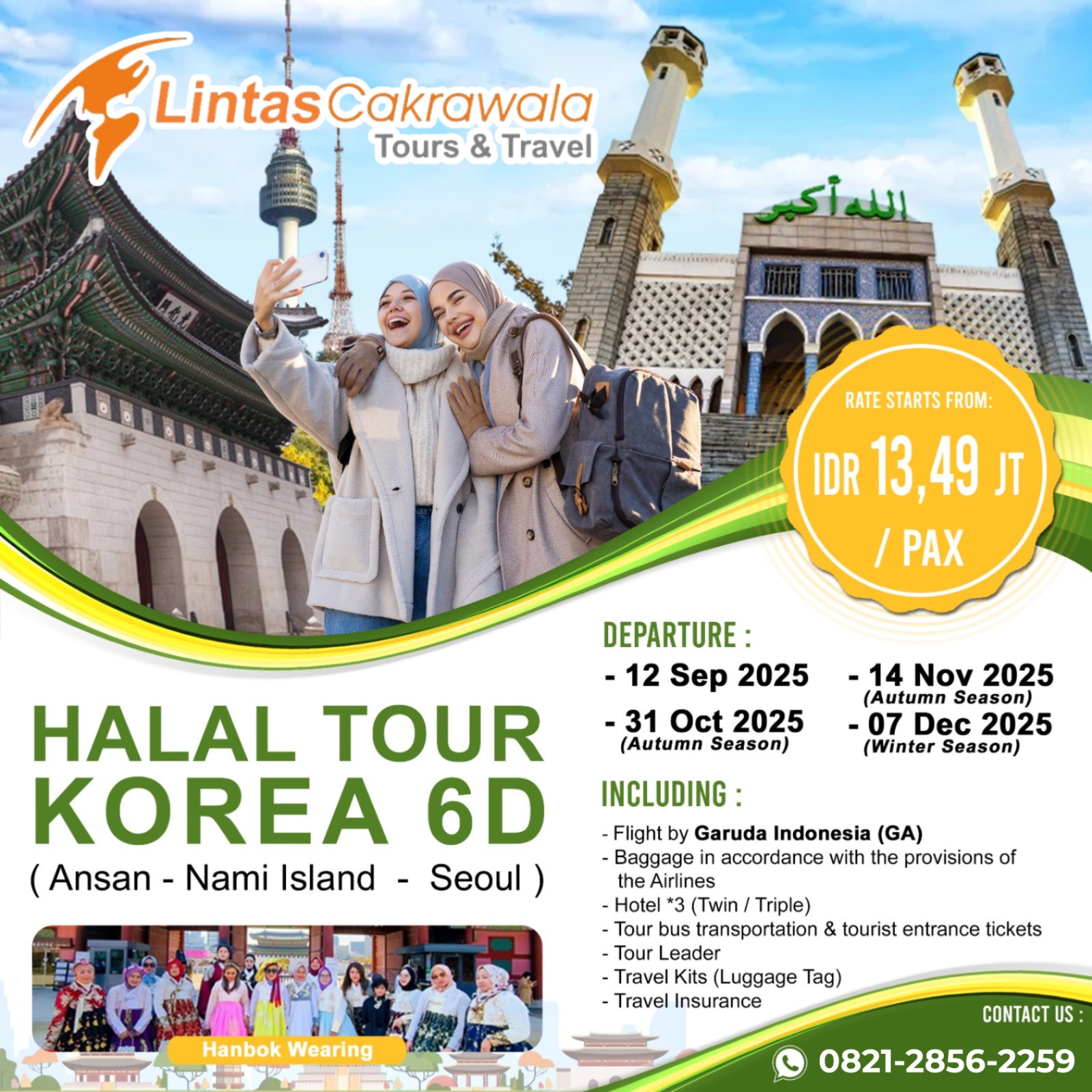 6D HALAL TOUR KOREA BY GARUDA INDONESIA DEP: SEP - DEC 2025