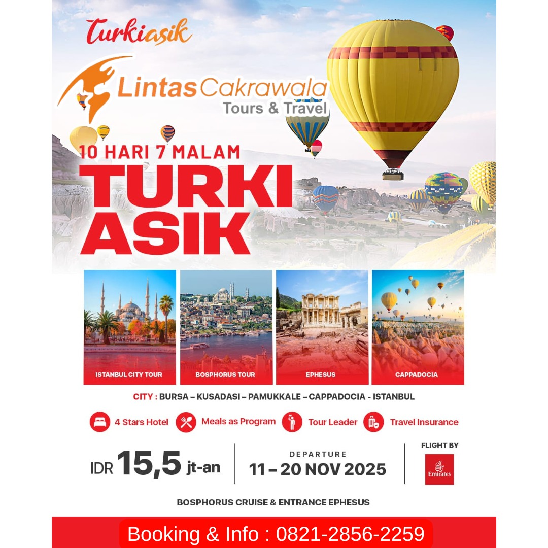 10D7N TURKI ASIK By Emirates Airlines Dep: 11 – 20 Nov 2025
