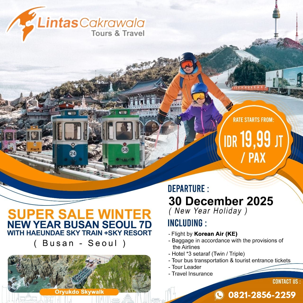 7D SUPER SALE WINTER NEW YEAR BUSAN SEOUL BY KOREAN AIR DEP: 30 DEC 2025