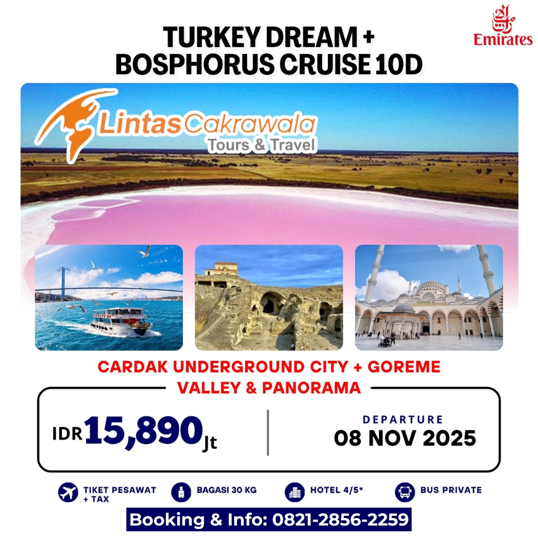 Turkey Dream + Bosphorus Cruise 10D By Emirates Dep 08 Nov 2025