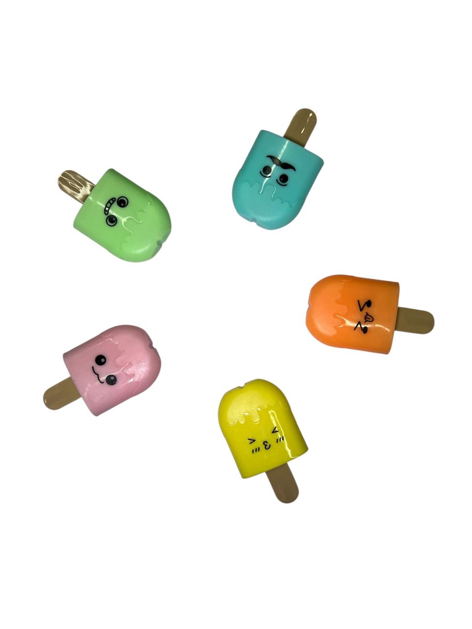 Marca Texto Picolé Crianças Escola Escritório 5 Cores Colorido