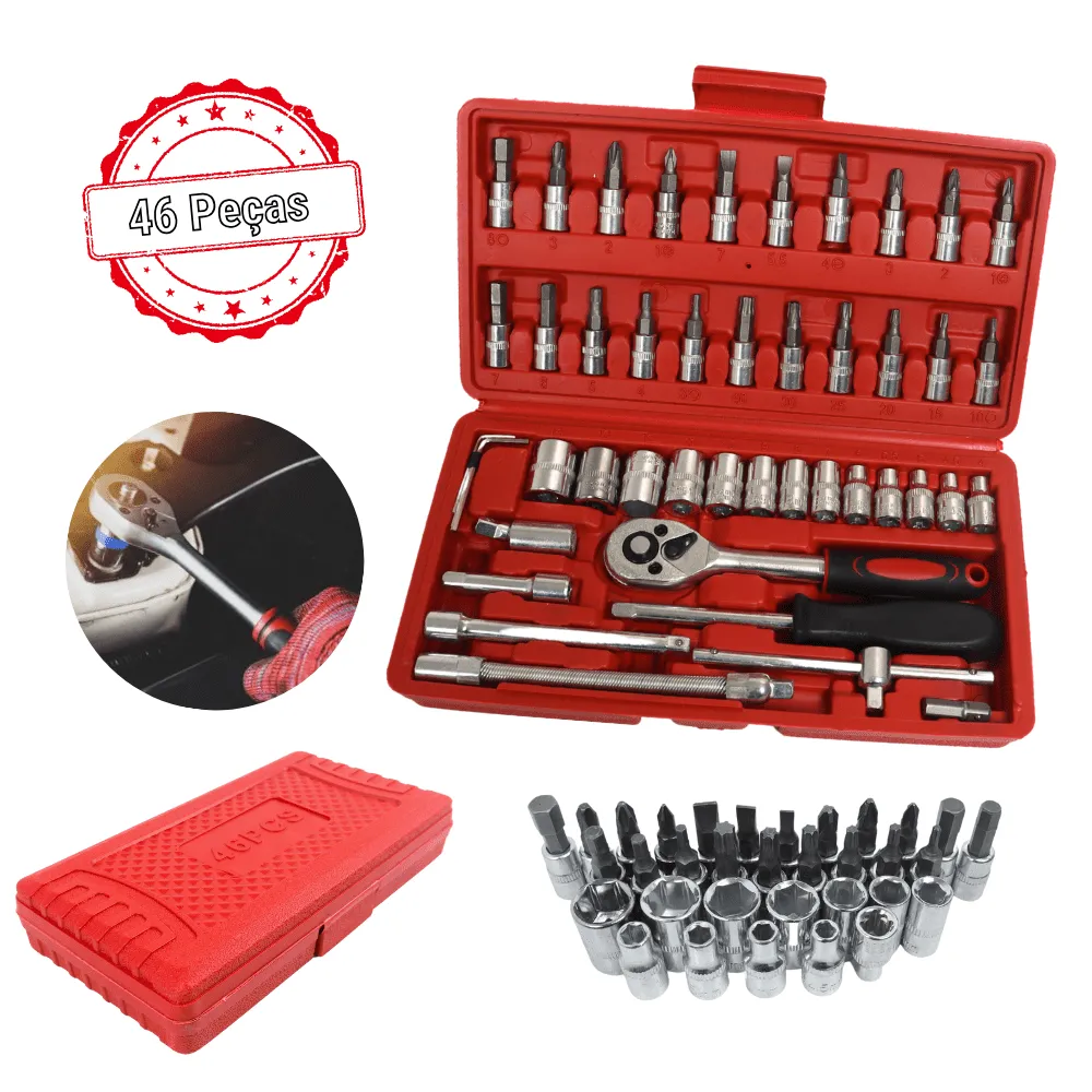 Jogo Chave Catraca Canhão Torq Ferramenta Qualidade Cromado