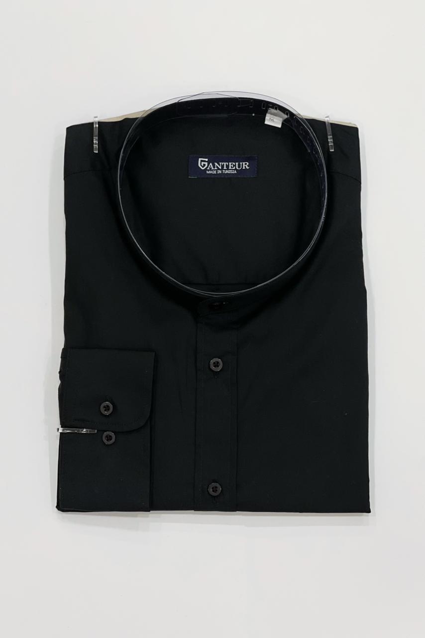 chemise col chinois manches longues