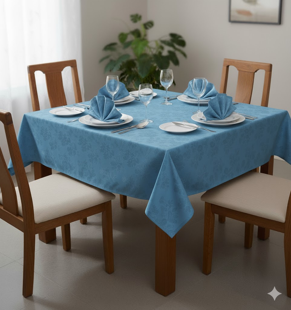 Nappe bleu + 6 serviettes