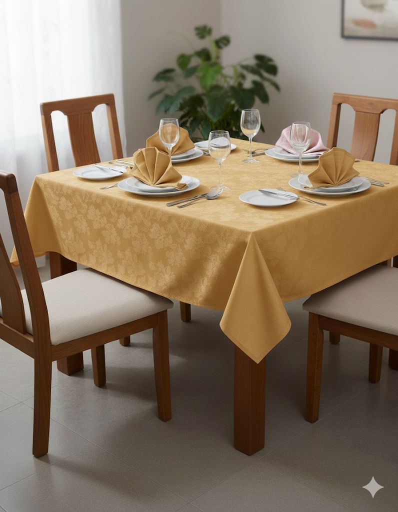 Nappe jaune + 6 serviettes