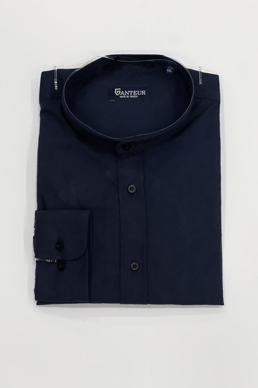 chemise col chinois manches longues