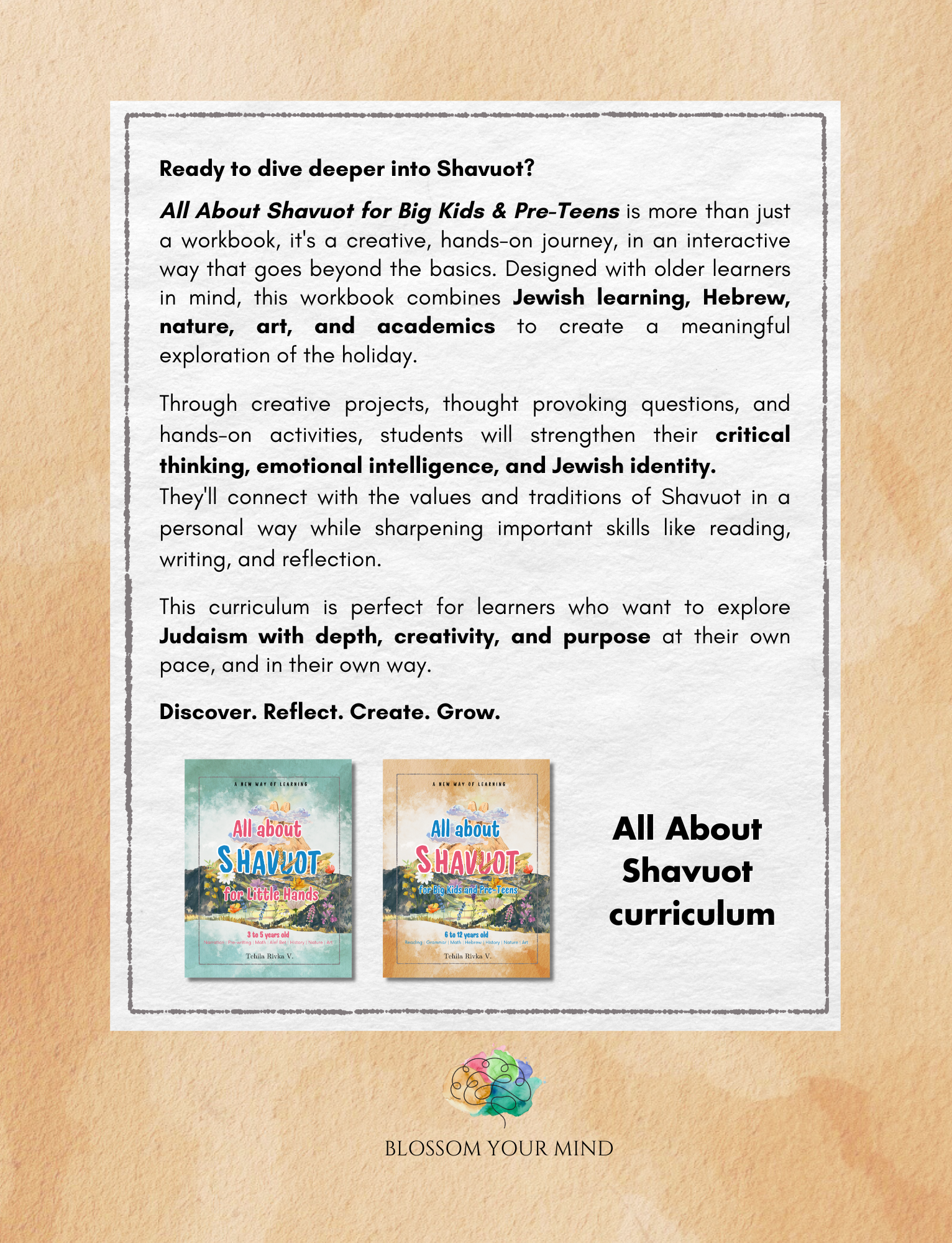 All About Shavuot for Big Kids and Pre-Teens