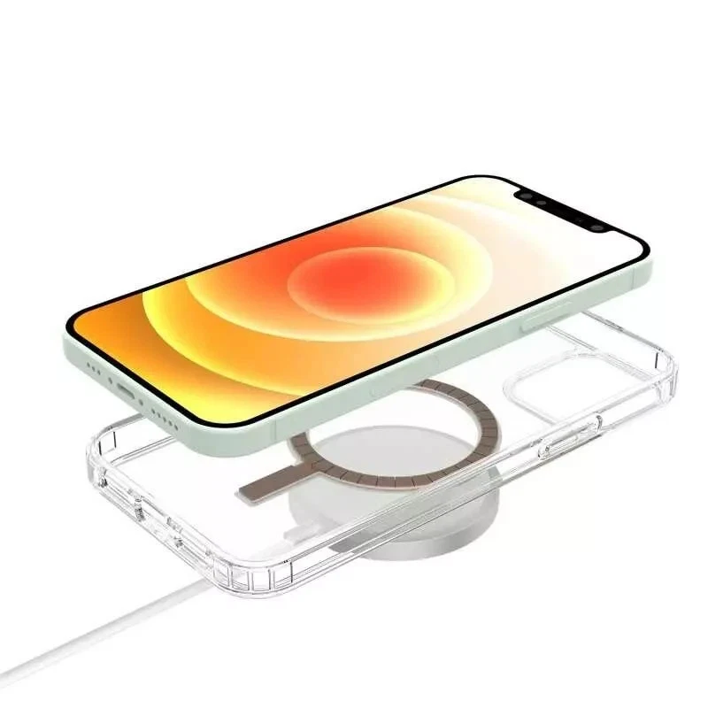 Coque Transparente MagSafe Antichoc iPhone 16 15 14 13 12 11 Pro Max Plus