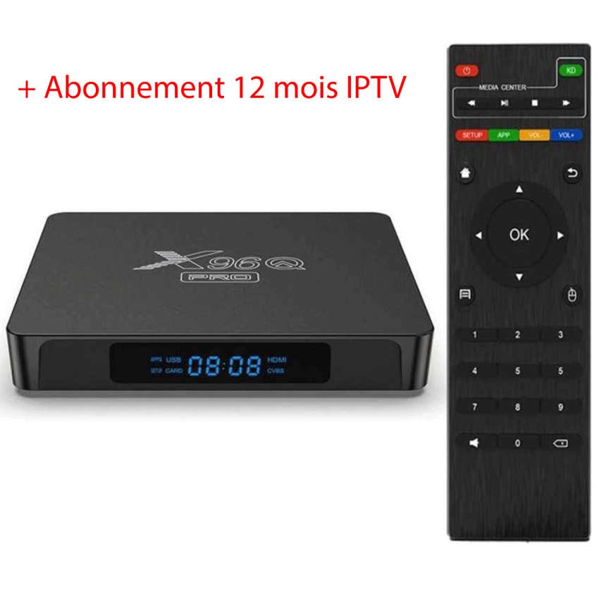 Box TV Android X96Q Pro 2Go 16Go + Abonnements ALPHA TV (5 en 1)