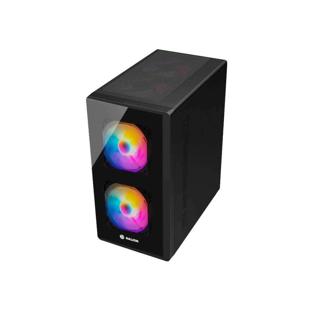 CASE HALION LUNA P25 | 3 Fans RGB | Vidrio Templado | Sin Fuente