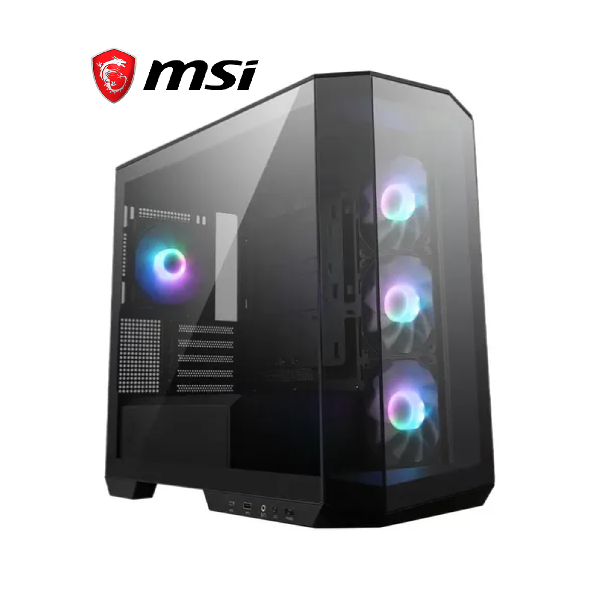 CASE MSI MAG PANO M100R PZ BLACK | 4 Fans ARGB | USB Type-C | Vidrio Templado | Sin Fuente