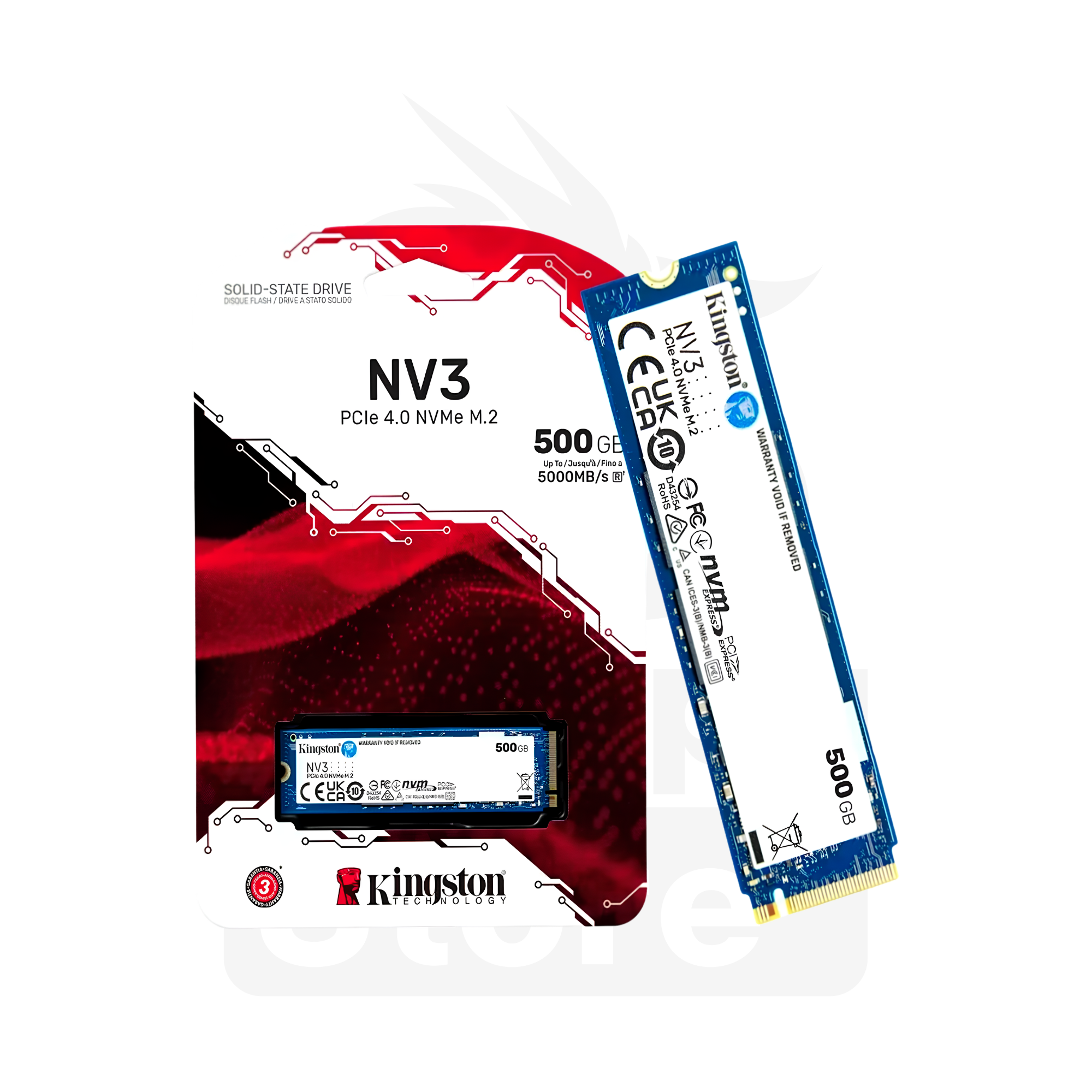 DISCO SÓLIDO KINGSTON NV3 500GB SSD NVMe M.2 PCIe 4.0 2280 – Hasta 5000 MB/s