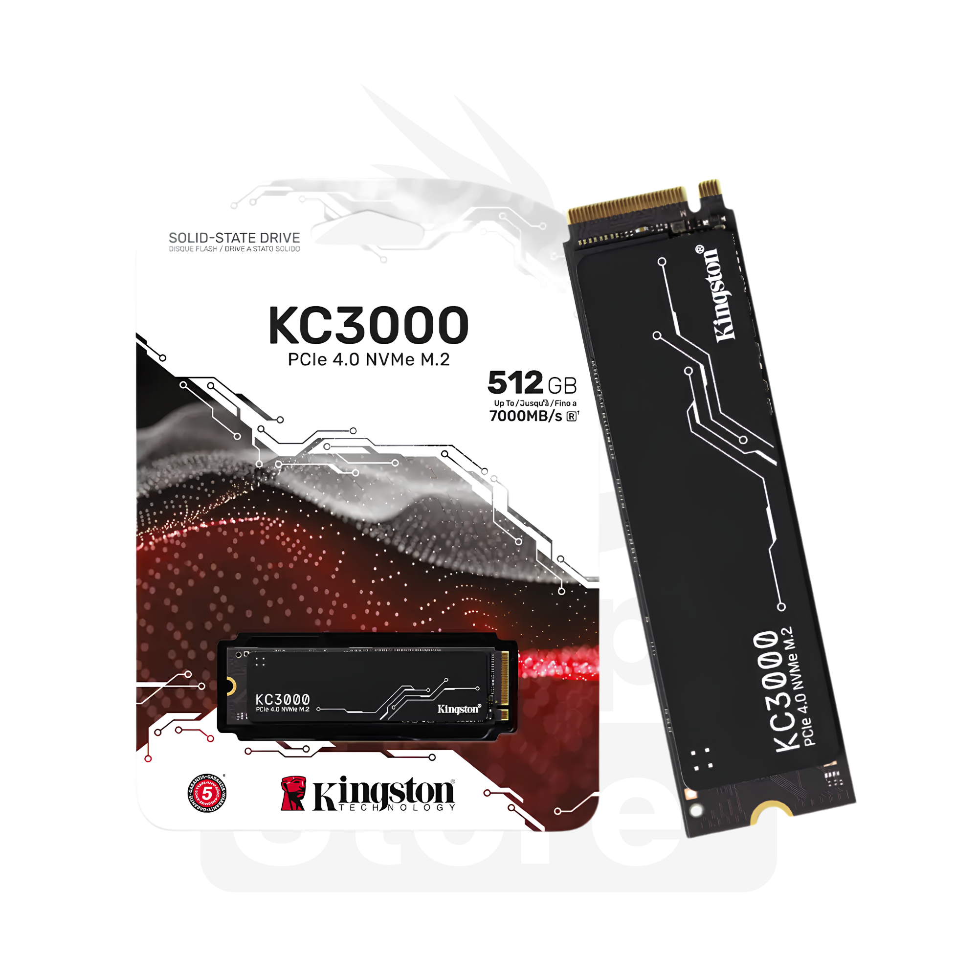 DISCO SÓLIDO KINGSTON KC3000 512GB SSD NVMe M.2 PCIe 4.0 2280 – Hasta 7000 MB/s
