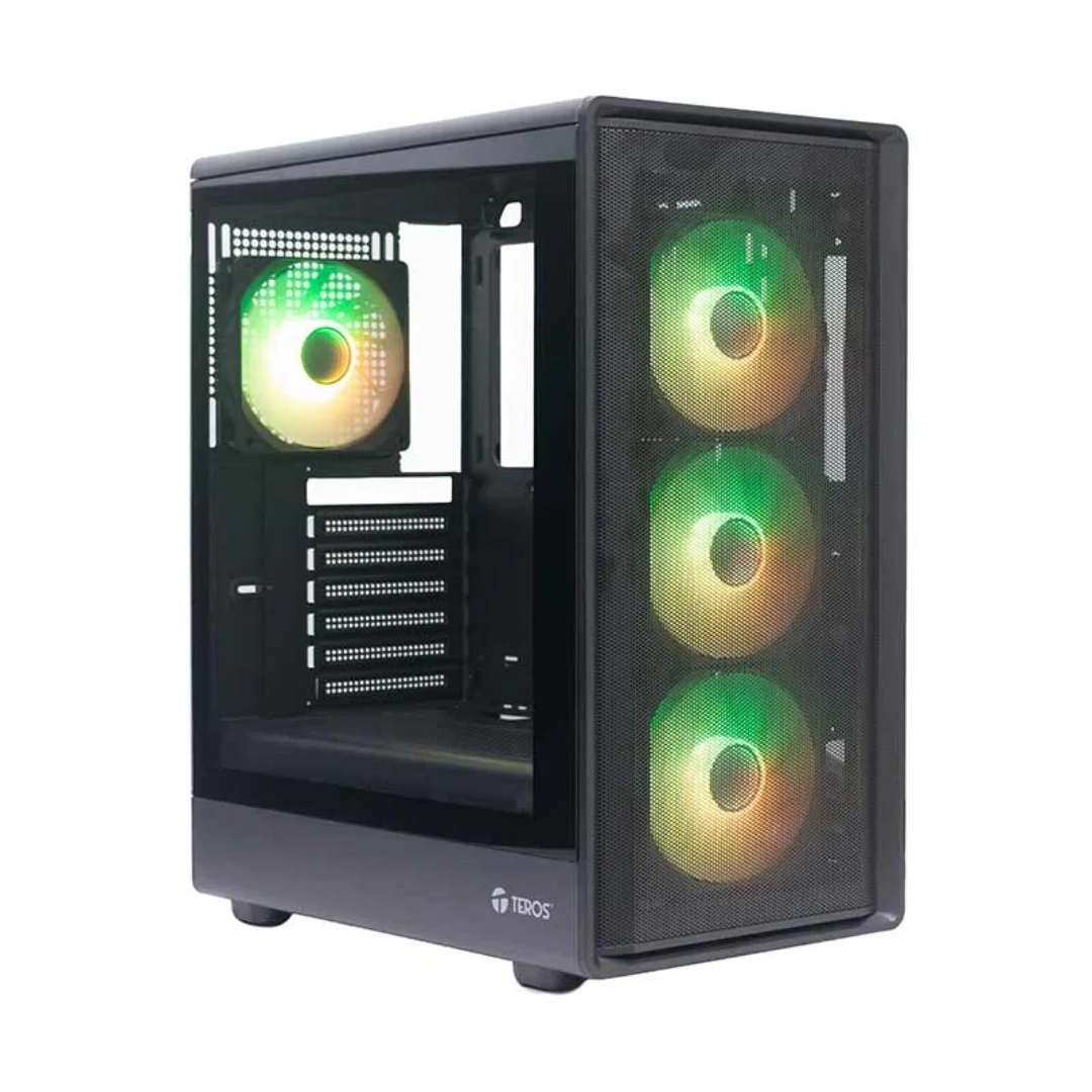 TEROS TE-1323G | Case ATX | 4 Fans ARGB | Vidrio Templado | Sin Fuente | Negro