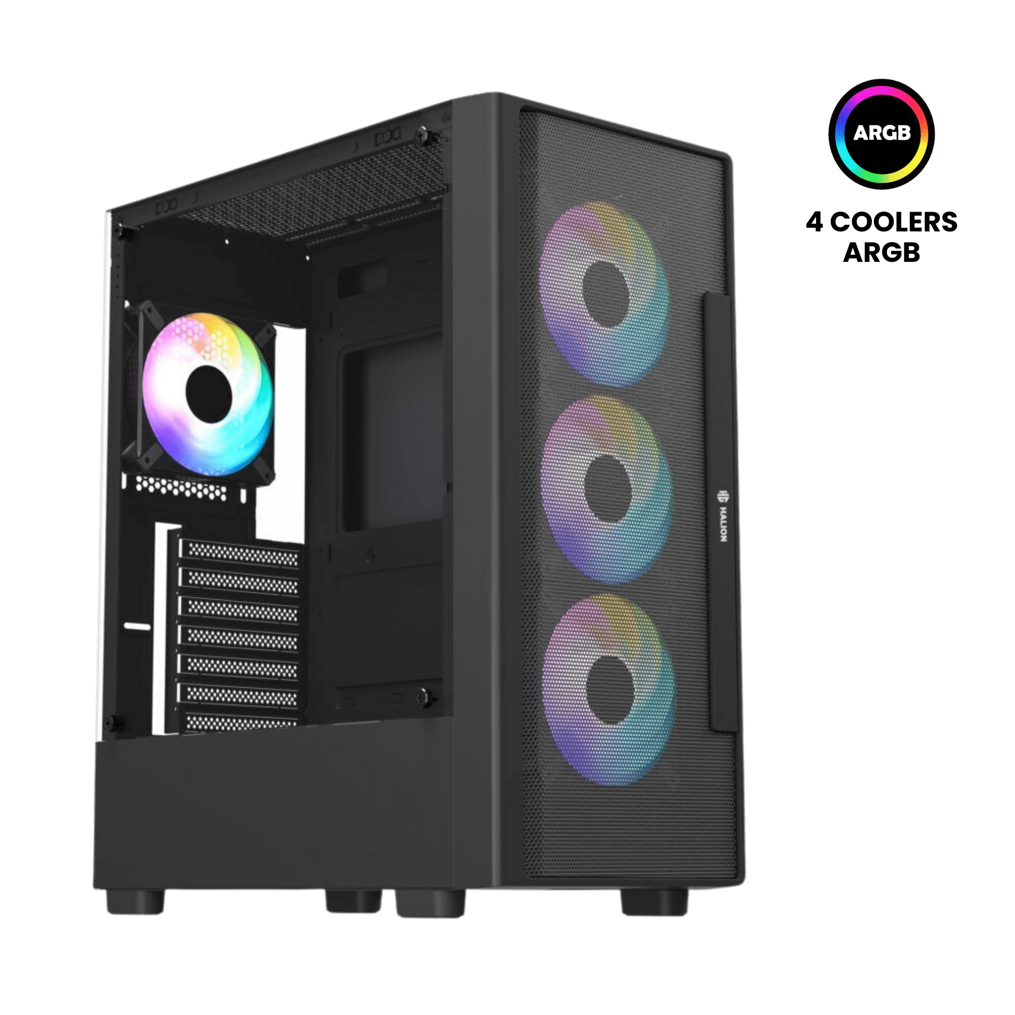 CASE HALION TRITON C02 ATX | Gamer | 4 Fans ARGB | S/Fuente