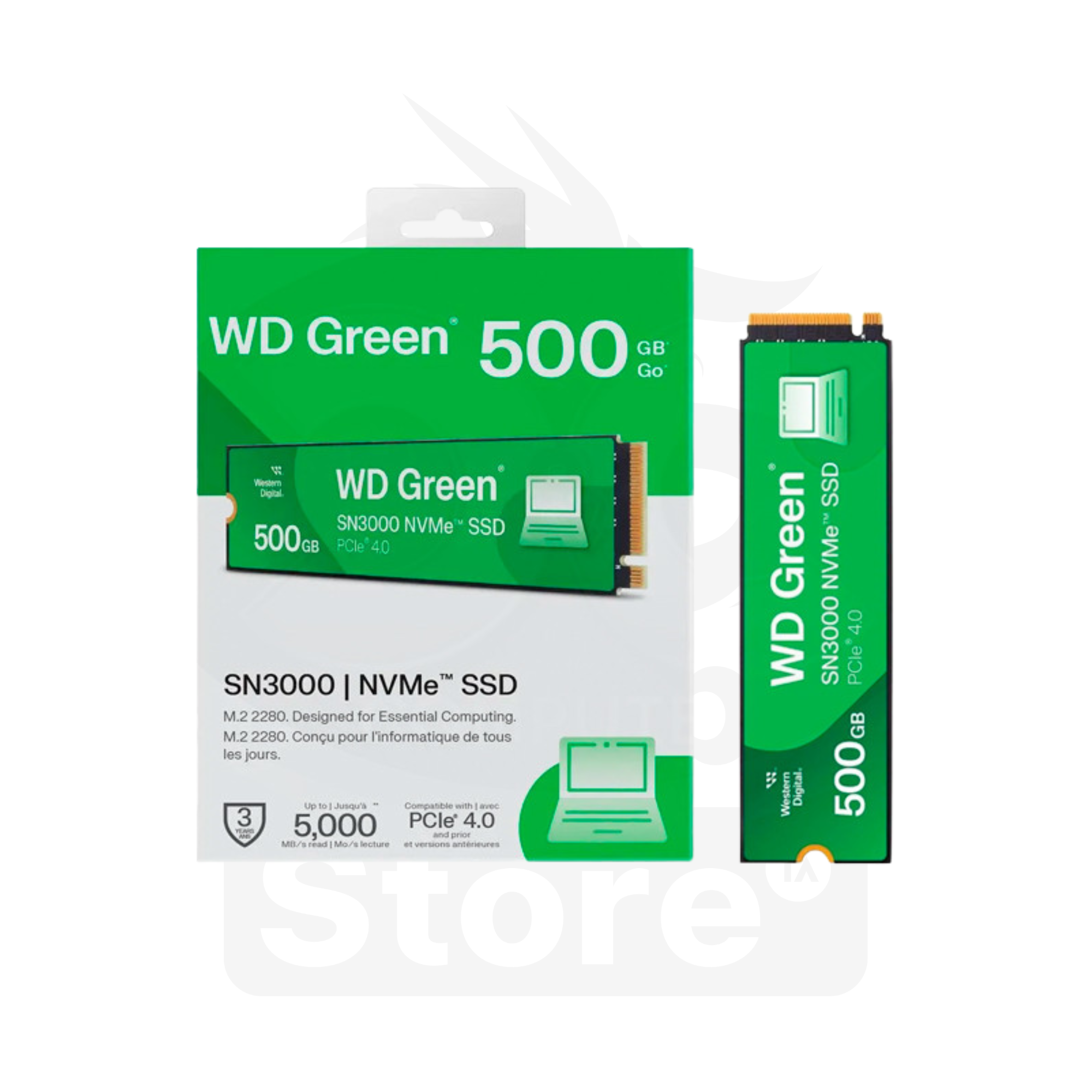DISCO SÓLIDO SSD M.2 NVMe 500GB WESTERN DIGITAL GREEN SN3000 5000 MB/S PCIe 4.0 2280