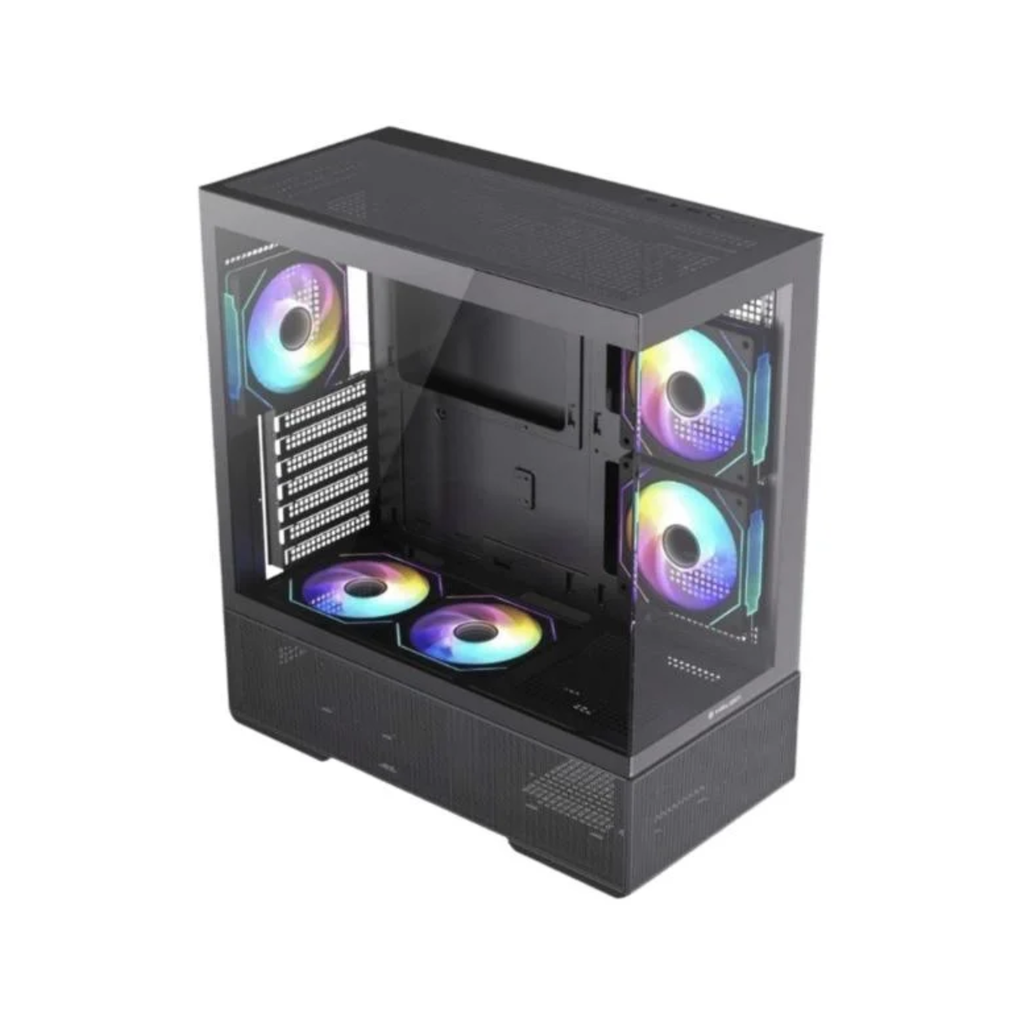 CASE HALION CRYSTAL 760B BLACK | Fish Tank | 5 Fans ARGB | Vidrio Templado | Sin Fuente
