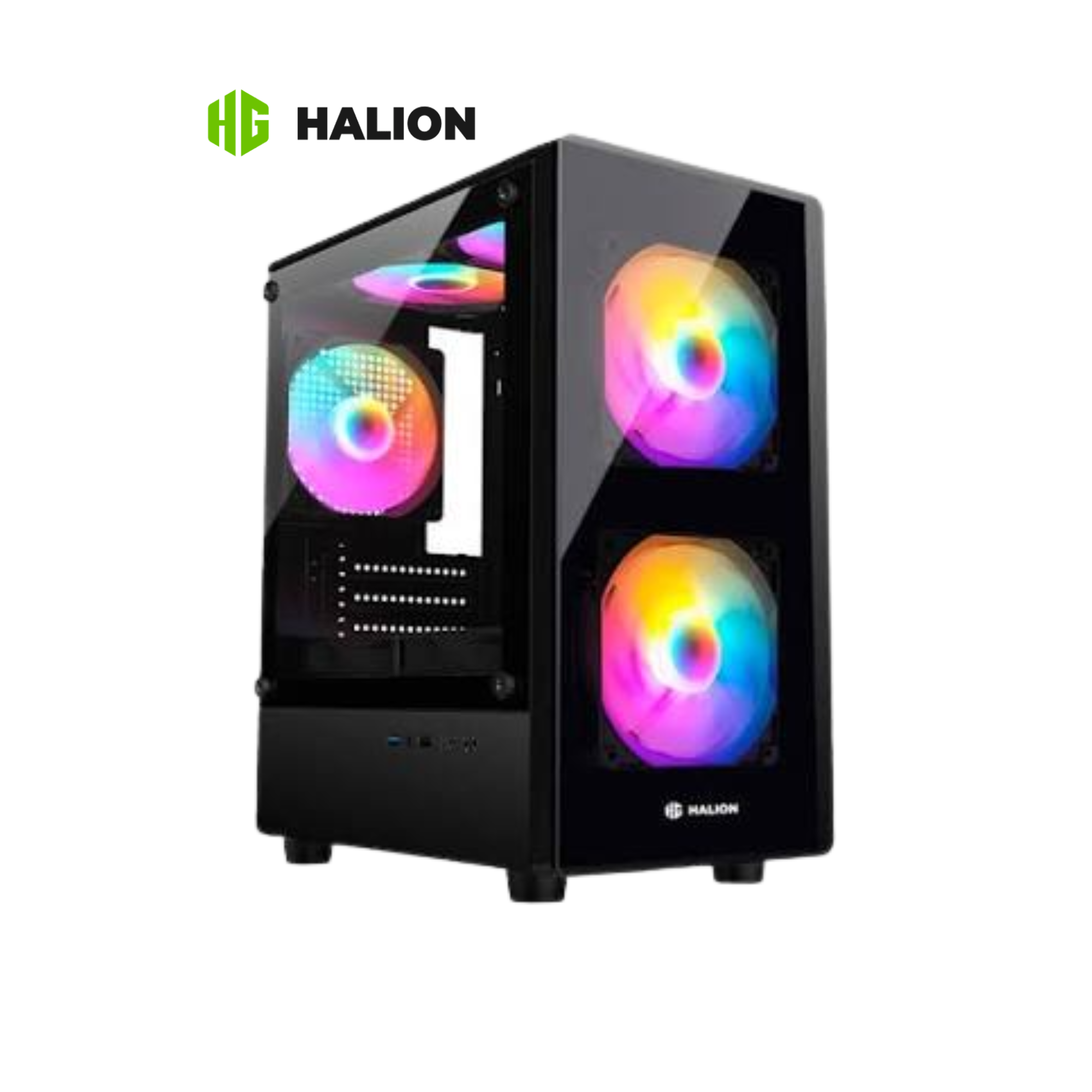 CASE HALION LUNA P25 | 3 Fans RGB | Vidrio Templado | Sin Fuente