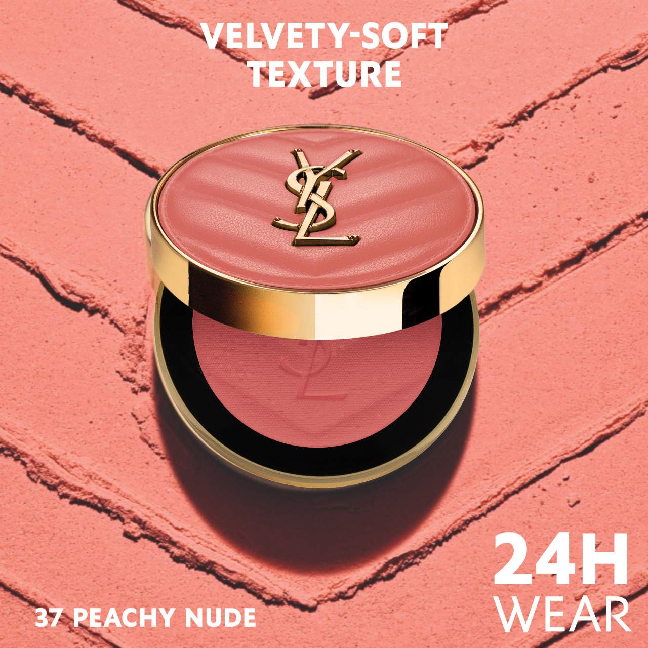  IVES SAINT LAURENT  Make Me Blush 24H Buildable Powder  Blush 37 Peachy Nude
