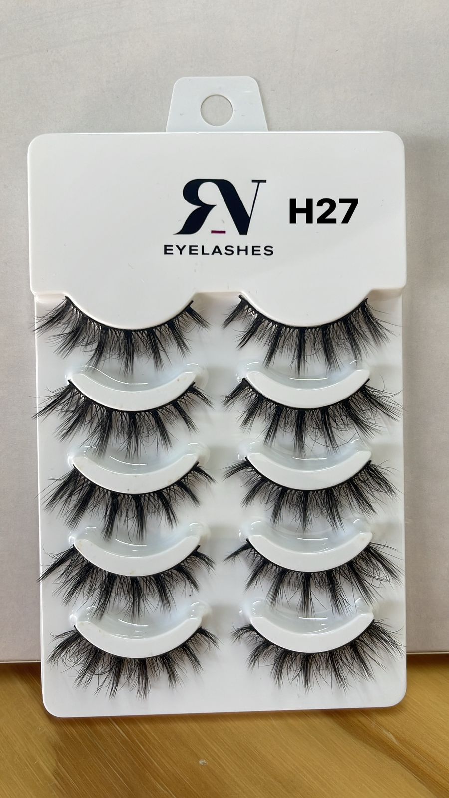 RV EYELASHES  Pestaña H27 Cabello Natural Blister de 5 pzas