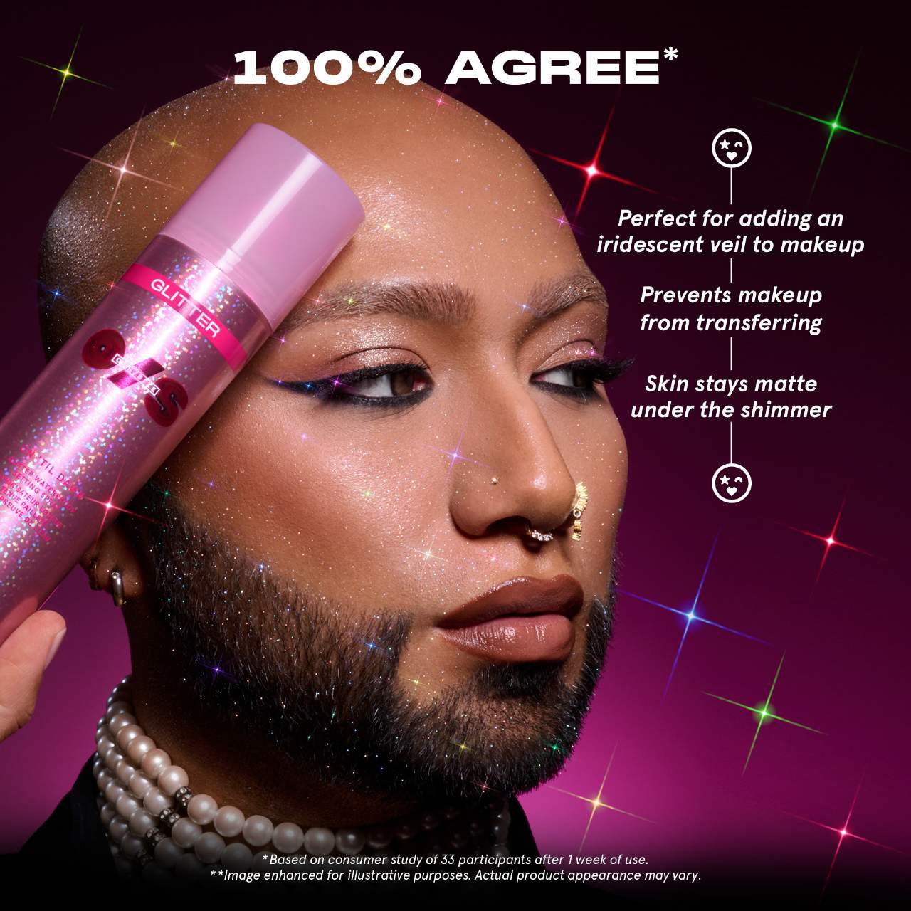 ONE/SIZE  On 'Til Dawn Glitter Waterproof Setting Spray  143 ml