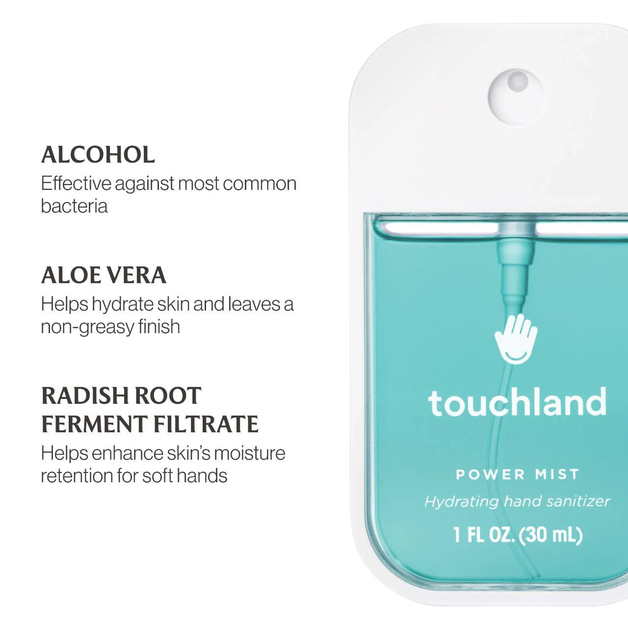 TOUCHLAND  Power Mist Hydrating Hand Sanitizer  Blue Sandalwood