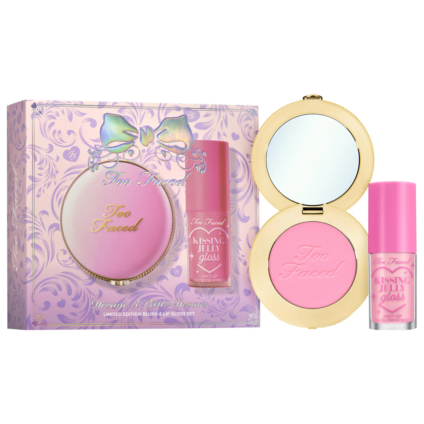Too Faced  Dream A Little Dream Makeup Gift Set:  Cloud Crush Blush & Kissing Jelly Lip Oil