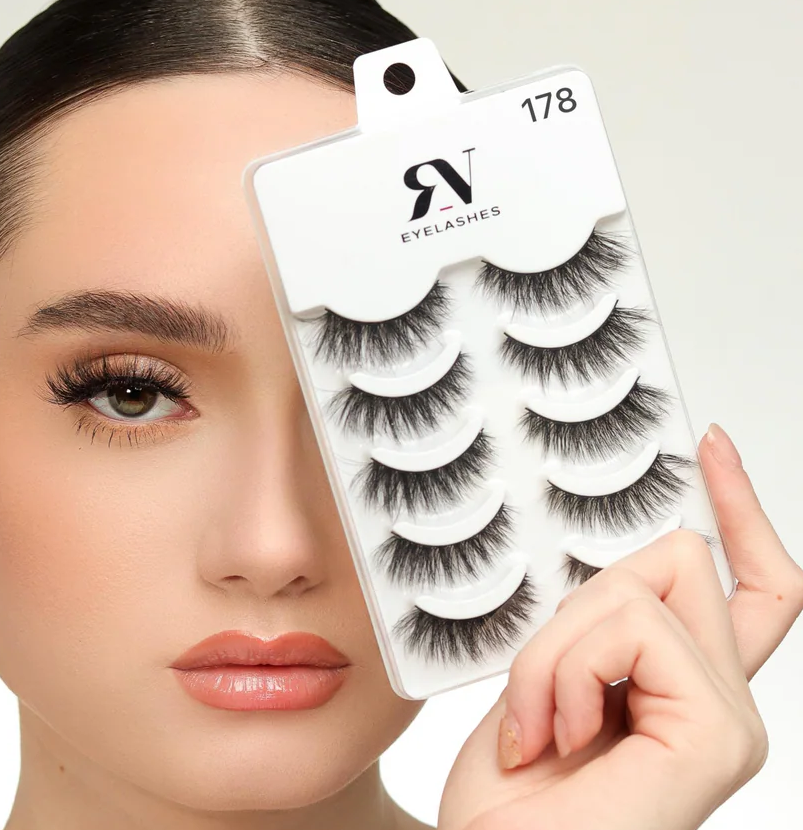 RV EYELASHES  Pestaña H178 Cabello Natural Blister de 5 pzas