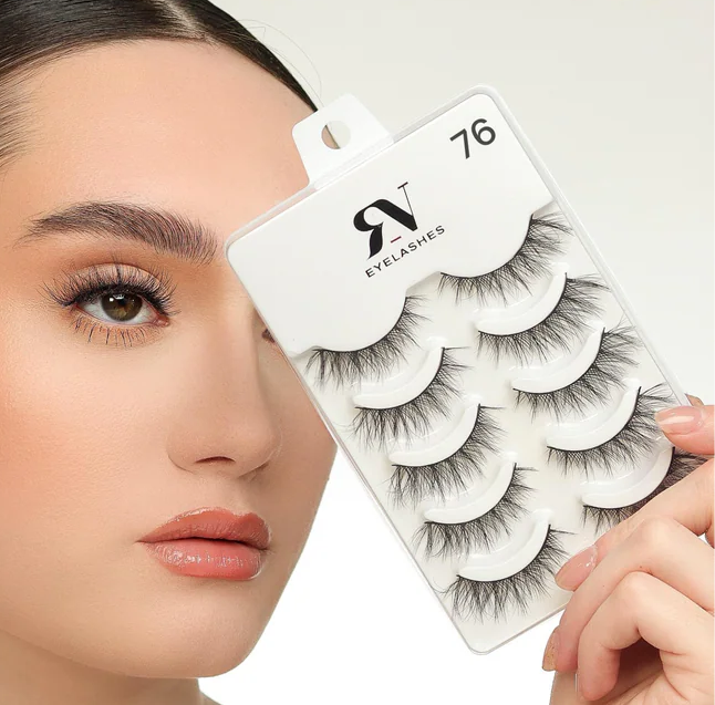 RV EYELASHES  Pestaña H76 Cabello Natural Blister de 5 pzas