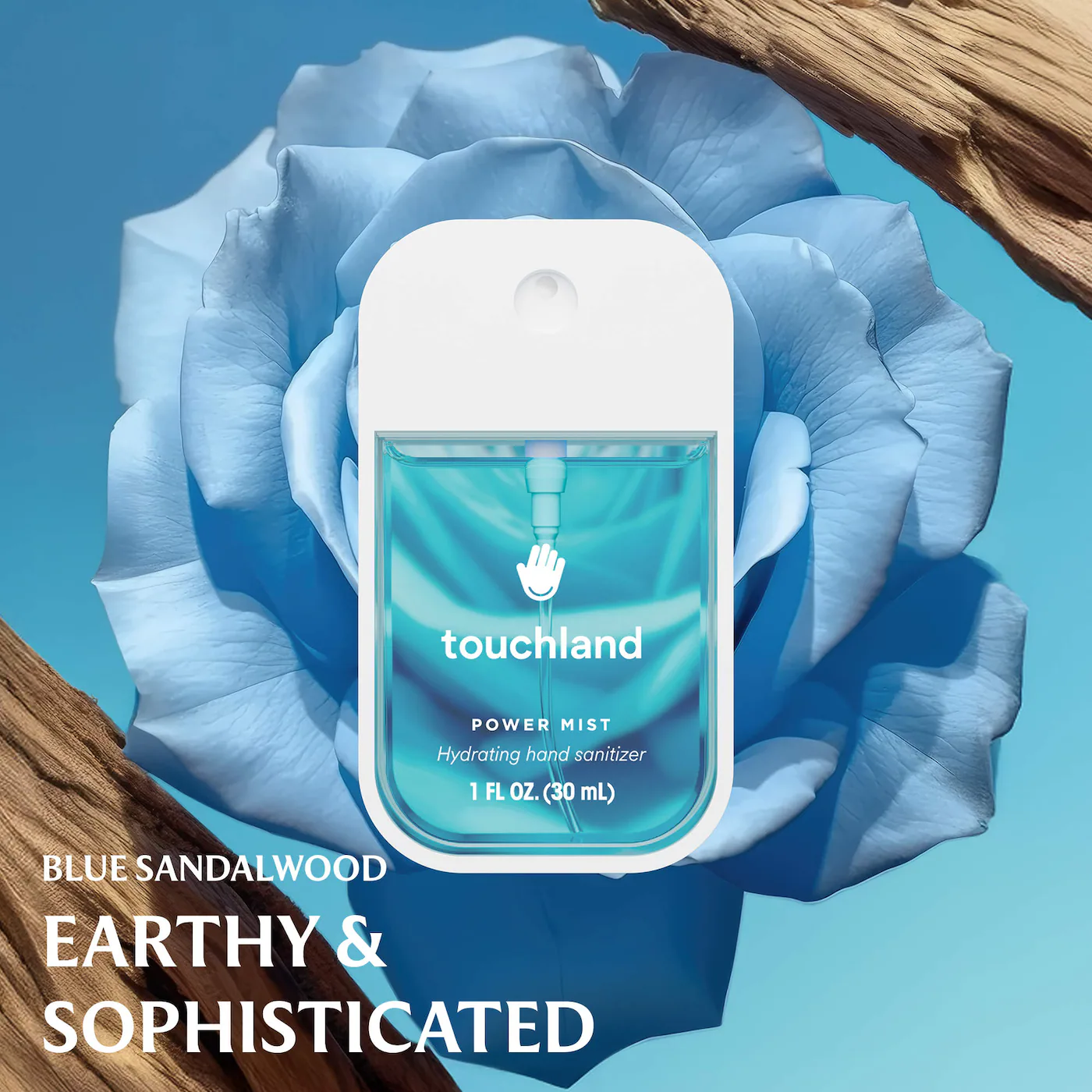 TOUCHLAND  Power Mist Hydrating Hand Sanitizer  Blue Sandalwood