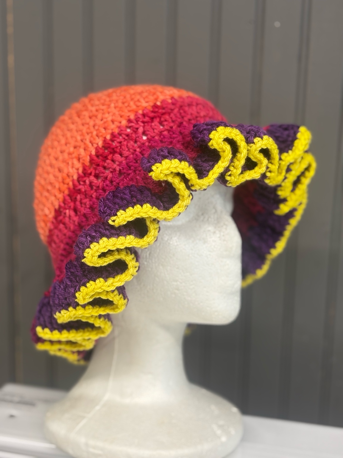 Crochet Ruffle Hat – Adult (Handmade)