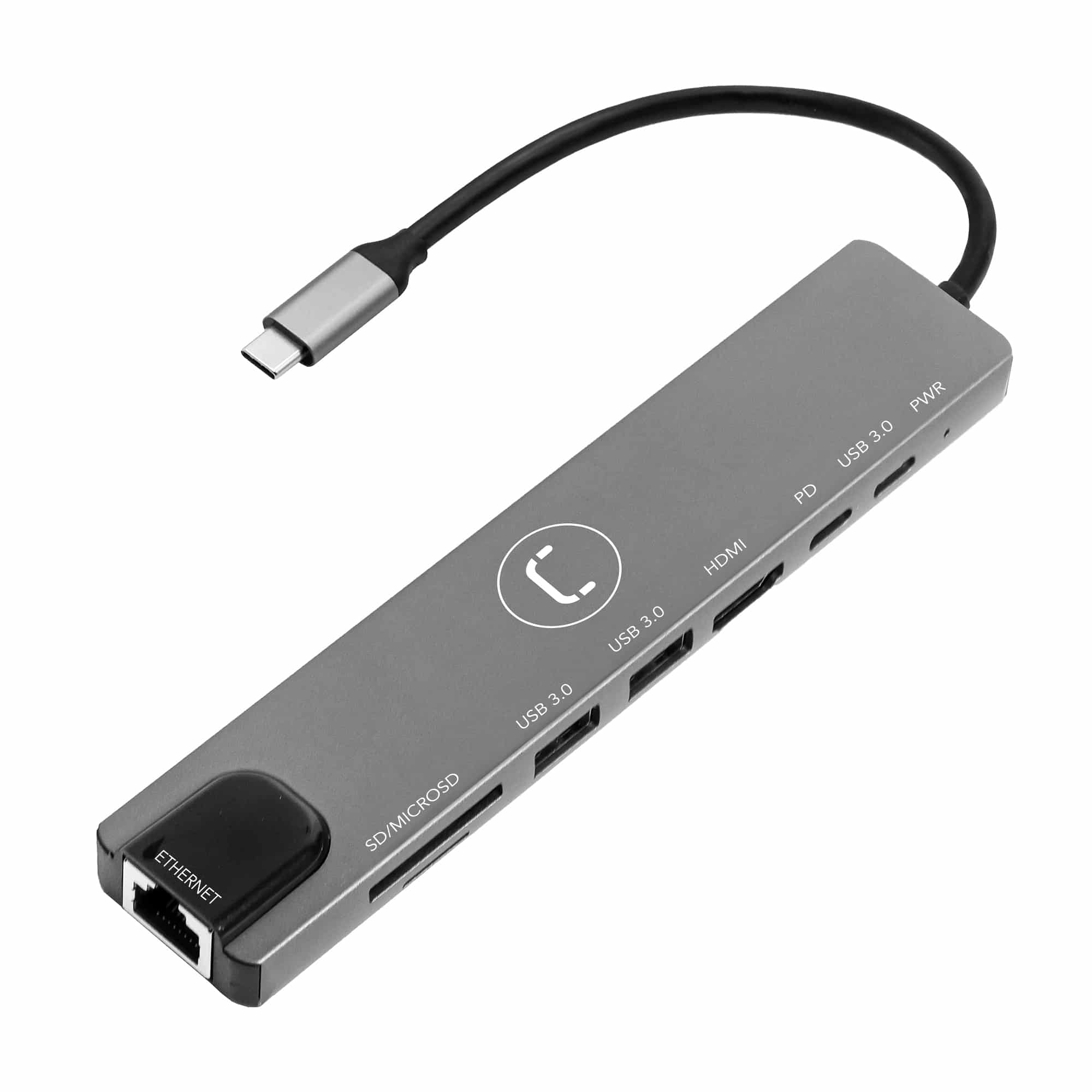 Adaptateur USB‑C 8 en 1 (HDTV)  Un adaptateur USB‑C 8-en-1 (hub) 