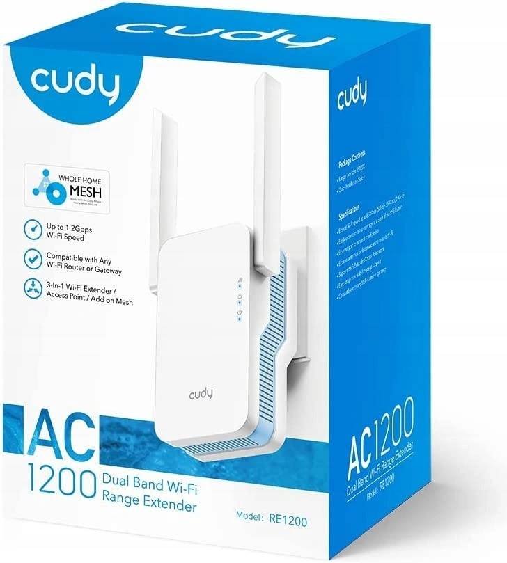 Répéteur Wi-Fi Mesh bi-bande Cudy AC1200, modèle RE1200.